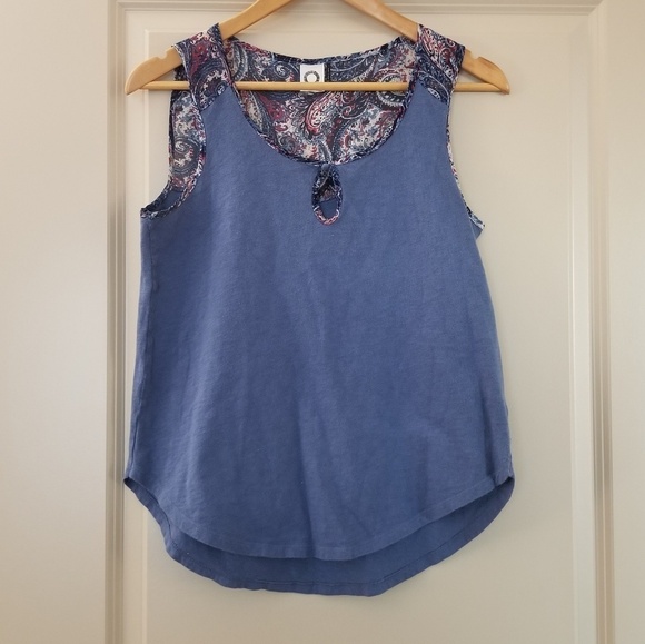 Anthropologie Akemi + Kin Paisley Keyhole Tank Sm - Picture 2 of 8